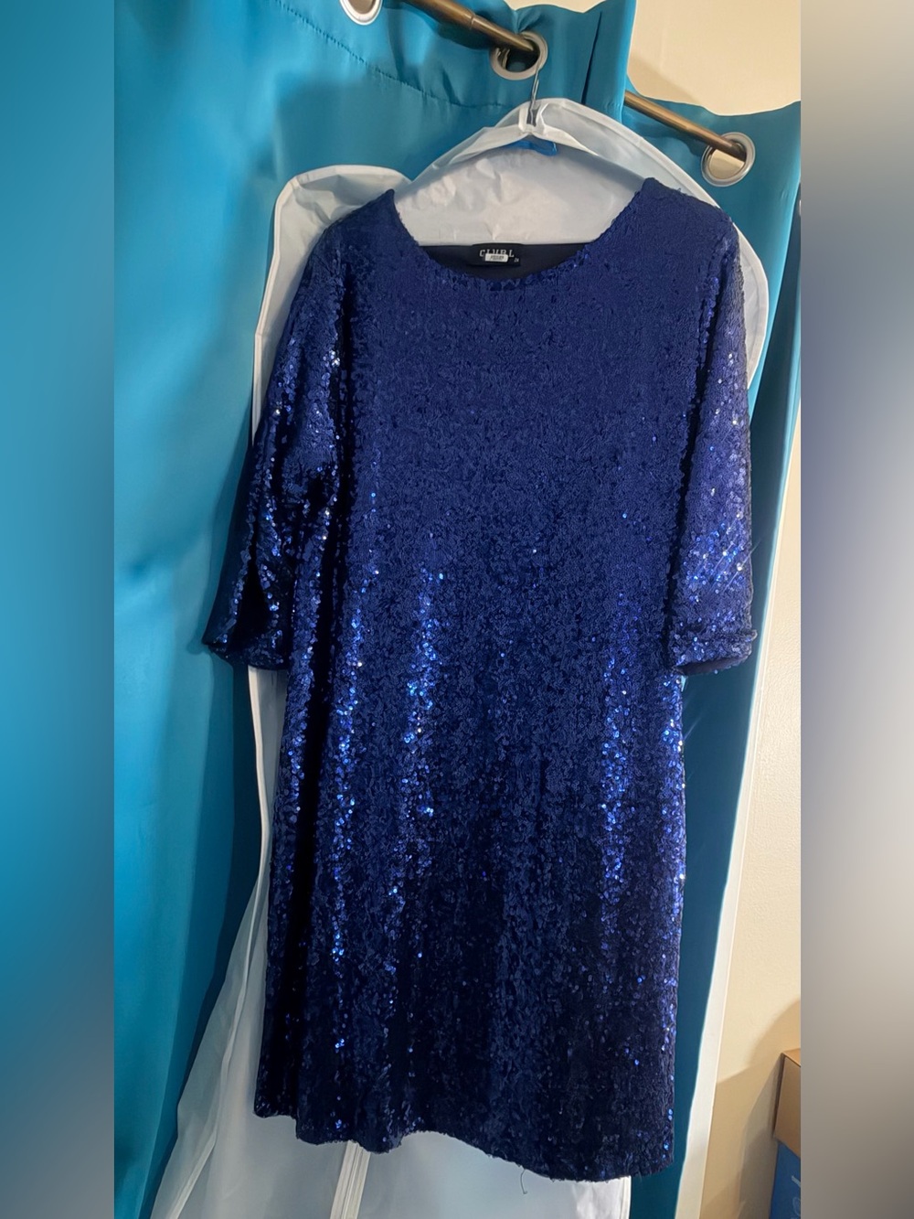 Club L Blue Sequin Formal Dress size 24